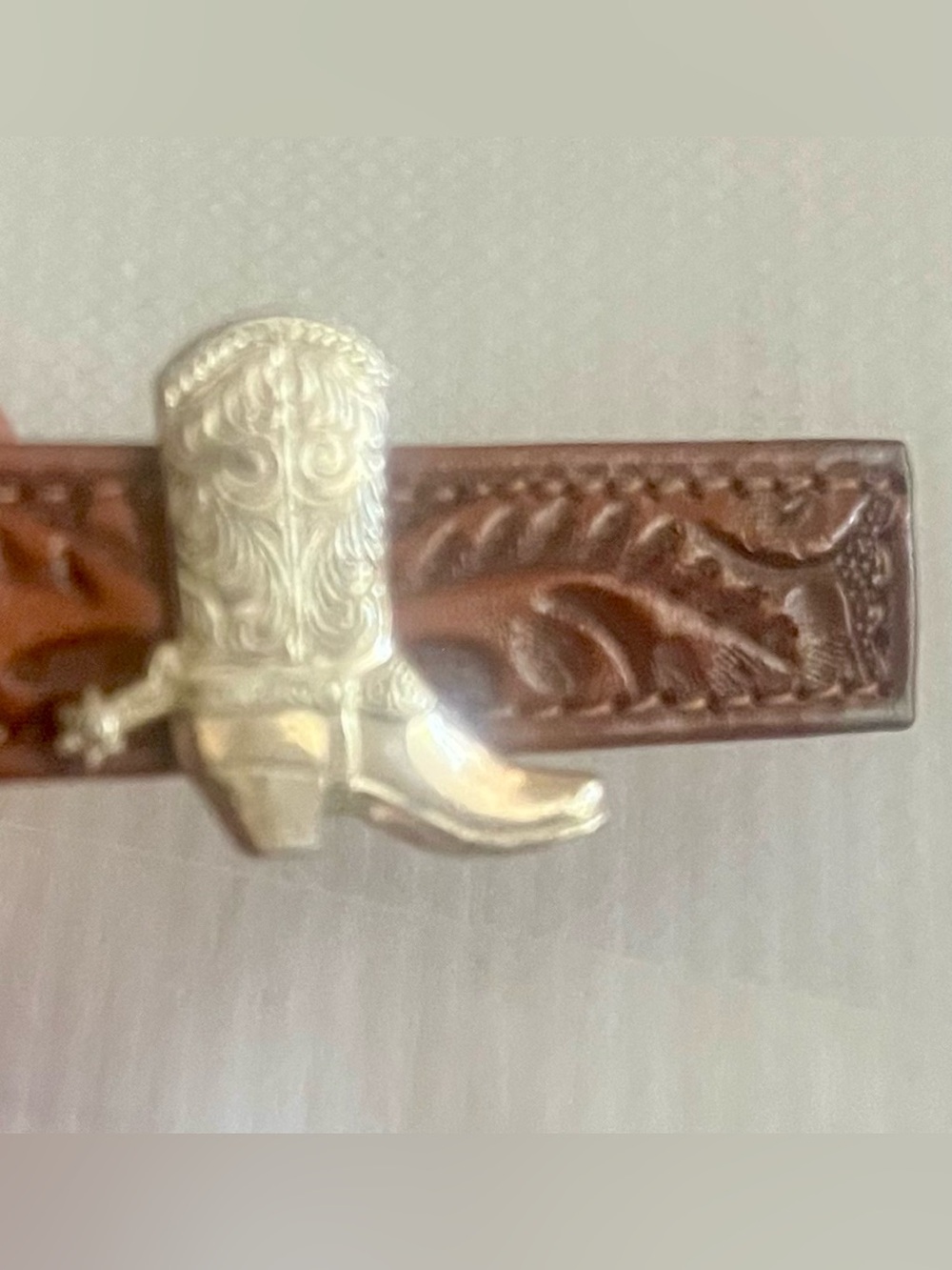 Sterling and Leather Tie clip